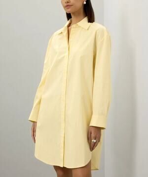 Saunders Yellow Oversized Mini Shirt Dress SIZE 6 Career Office Designer $345